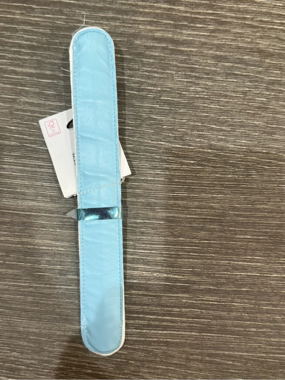 NWT Claire's Kids Silver Glitter Star & Blue Sequin slap bracelet
